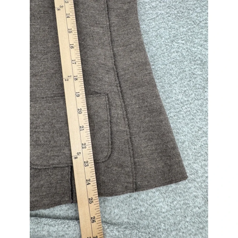 Eileen Fisher Merino Wool Jacket Brown Stand Collar Front Pockets Size Large
